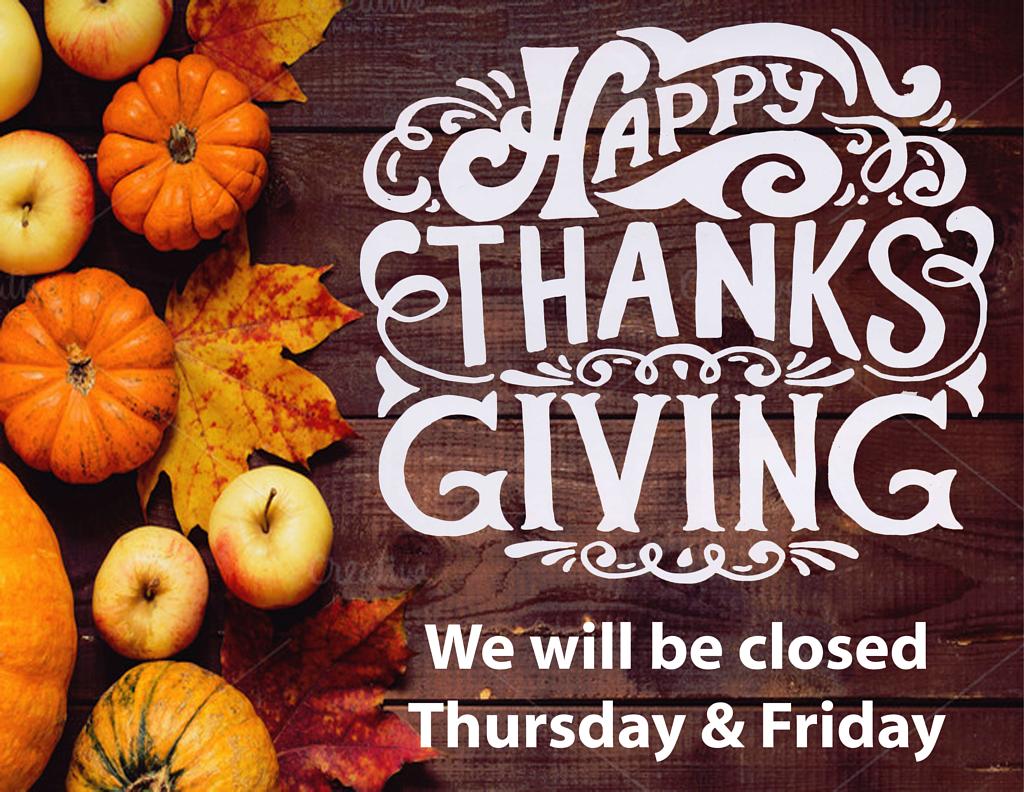 Free Printable Closed For Thanksgiving Signs